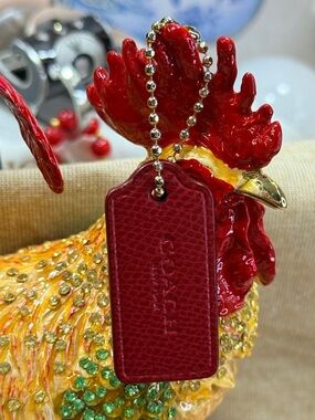 Coach Red Leather hang tag